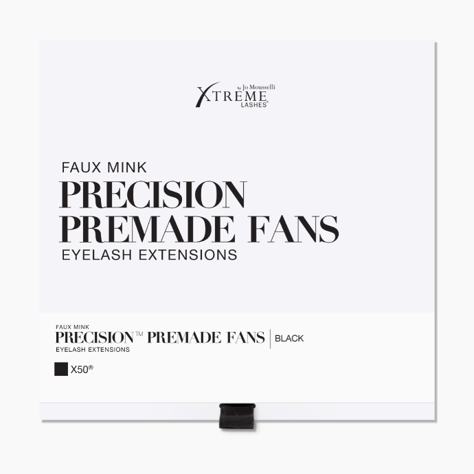 X50 Black Faux Mink Precision Premade Fans 0.05 mm | 7-8 mm | 3D