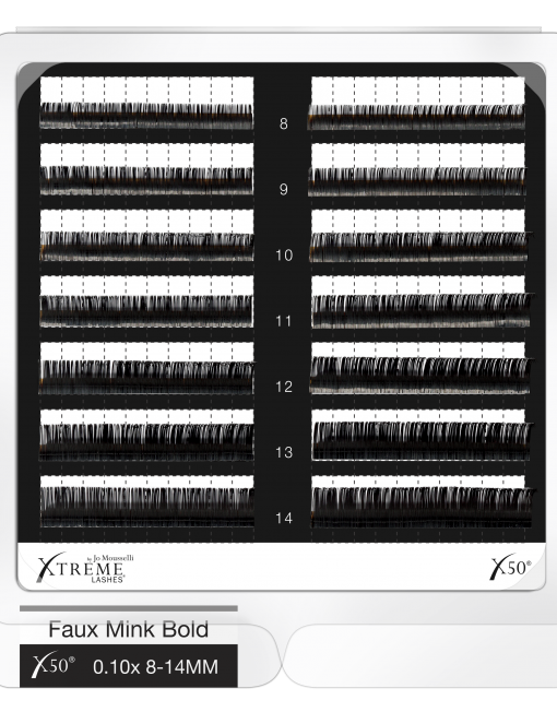 [48012013] X50 Black Faux Mink Bold Lash Tray 0.20 13MM