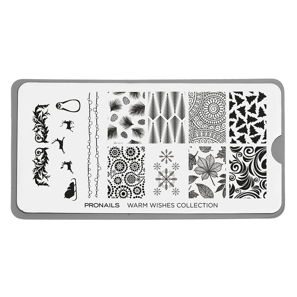 [24241] ProNails Stamping Plate Warm Wishes + Scraper